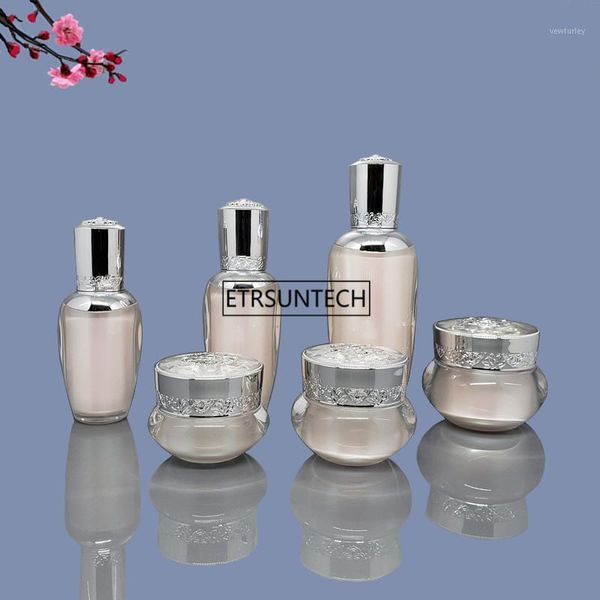

storage bottles & jars 30pcs 15/30/50g cream cosmetic jar pot 30/50/100ml acrylic lotion pump bottle diy refillable container travel f27661