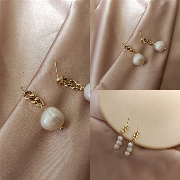 

yew new high polished color stainless earrings real classic steel women design gold earring bead matte ear studs party, Golden