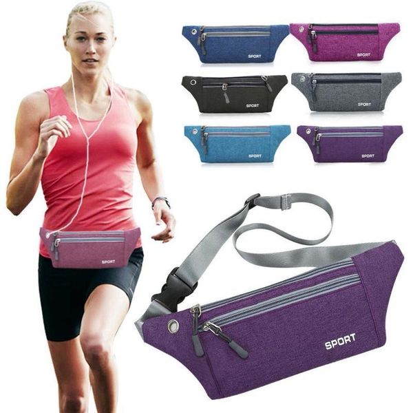 

women men multi-function pockets outdoor sport leisure waist packs fanny pack running waist money belt passport bags zipped /e1