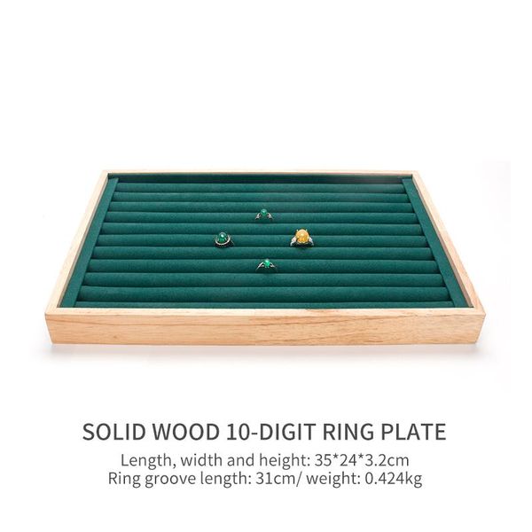 

wooden ring jewelry display trays exquisite multifunction pendent bracelet long chain jewellery organizers showing plate removed, Pink;blue