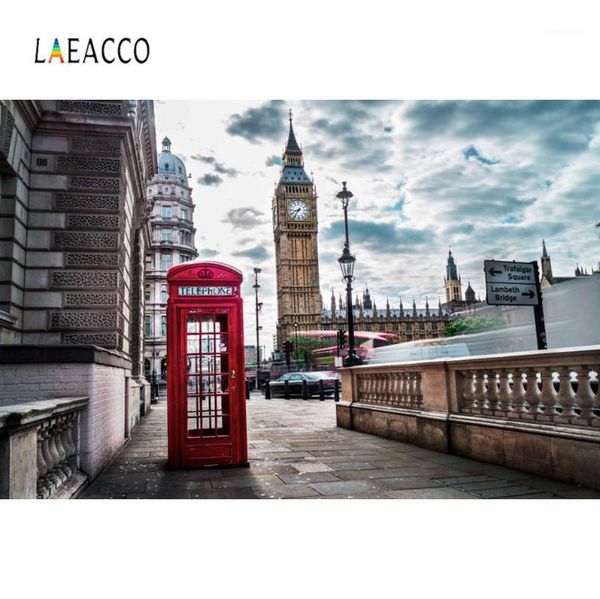 

background material laeacco old telephone booth city big ben london town street scenic pographic backgrounds pography backdrops po studio1
