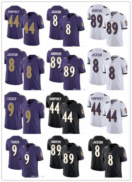 

2020 мужчин женщины молодежи baltimoreraven 44 humphrey 8 ламар джексон 9 tucker 29 thomas iii 89 эндрюс футбольные майки черный, Black;red