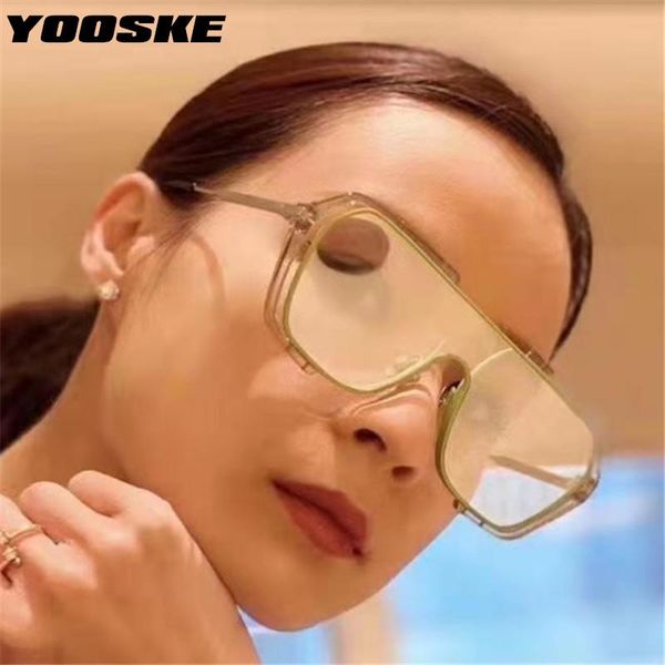 

sunglasses yooske oversized square men women fashion vintage gradient shades sun glasses male driving eyewear uv400 yellow, White;black