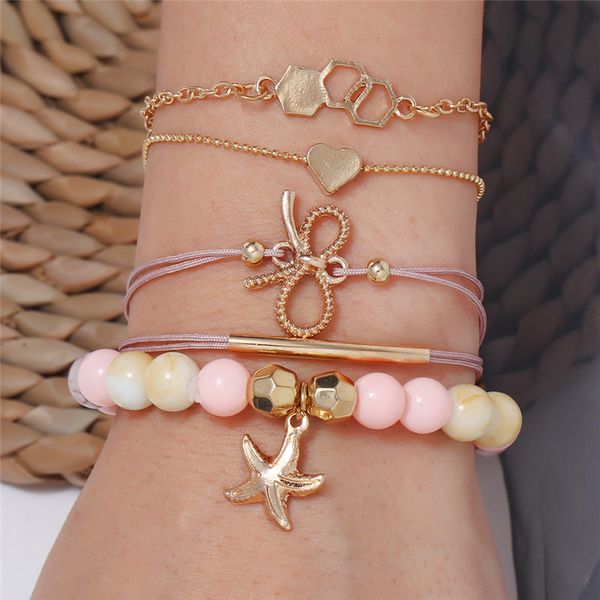 

boho bracelets set for women love starfish stretch bead bracelet statement jewelry fashion summer beach chain charm anklet kimter-k76fa