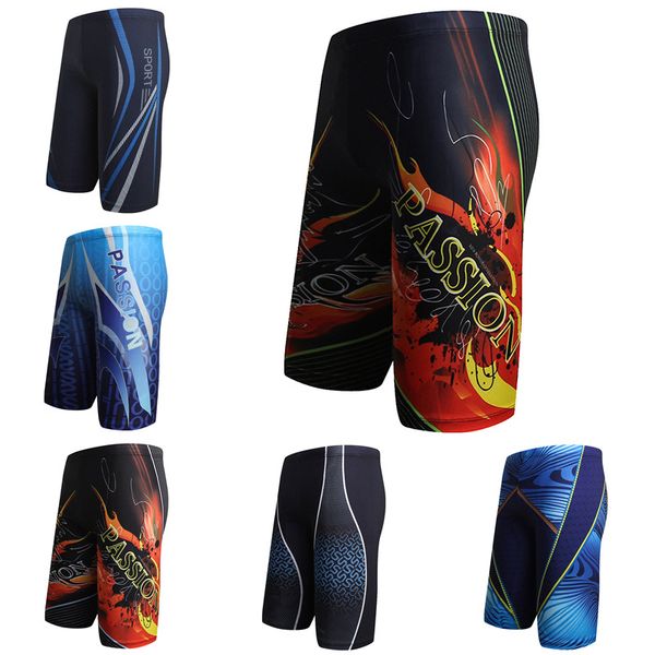 

2021 selling men's swimming trunksfactory direct men's flat five-point swimming pants plus fertilizer xl spring swim pants quick-d