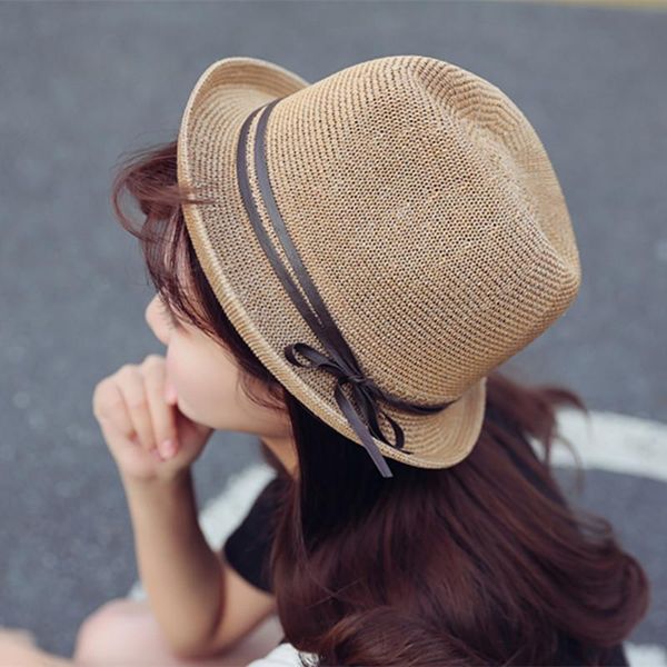 

корейский соломенный соломенные sunhats для женщин боковой шапку гибкие женские полые колпачки повседневная дикая твердая бахрома летняя шля, Blue;gray