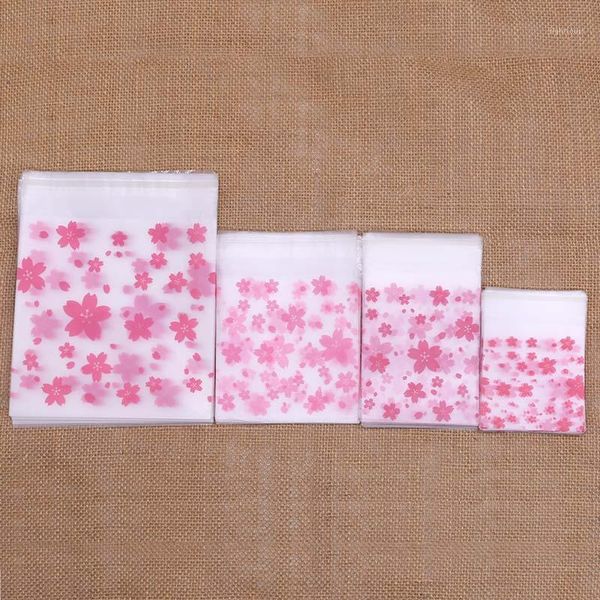 

50/100pcs 4 sizes plastic bags cookie candy bag self-adhesive for wedding birthday party gift bag biscuit baking packaging bags1