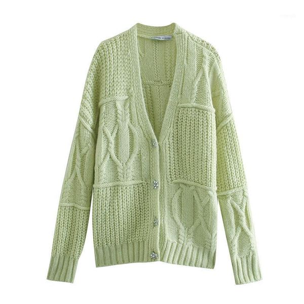 

2021 women's knitwear autumn and winter costume jewelry buttoned closed cardigan long sleeve elegant fashion casual sweater1, White;black