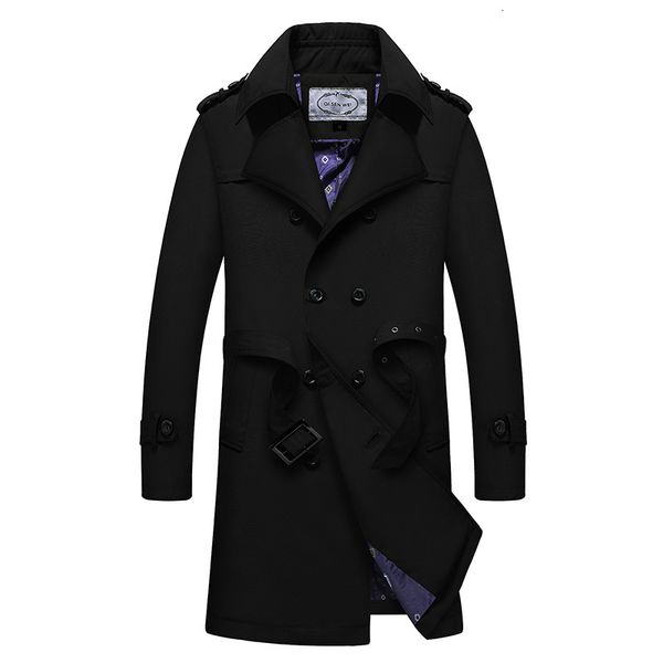 

2019 spring and autumn new fashion business long windbreaker comfortable friendly trend men's casual coat, Tan;black