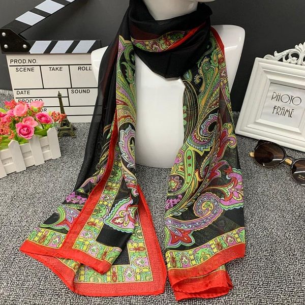 

scarves women scarfs chestnut printed flowers soft silk viscose spring 50x160cm female long scarf shawl, Blue;gray