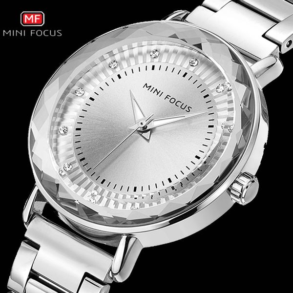 

fashion watches for women 2020 new silver brand luxury watch crystal dress stainless steel waterproof minifocus, Slivery;brown