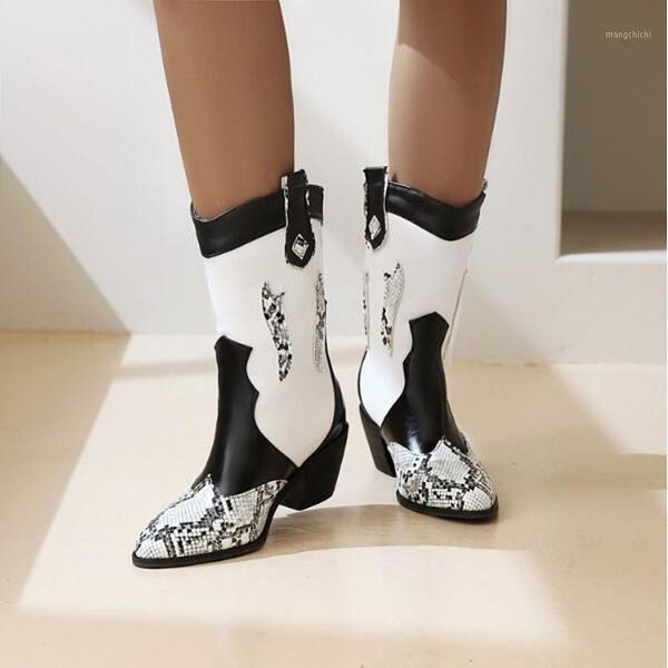 

fashion women mid-calf boots mid heels shoes woman booties pu leather gladiator shoe chaussures femme zapatos mujer sapato nh3061, Black