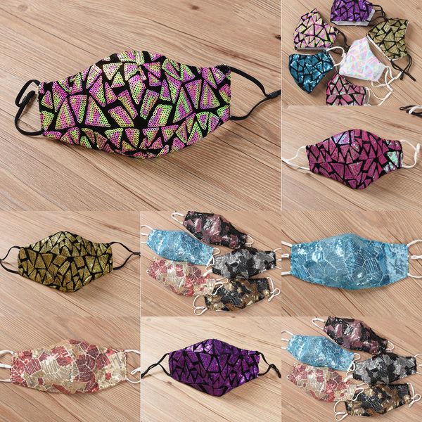 

obv5bling sequined masks nightclub party anti-dust fashion pm2.5 adjustable mouth reuse face mask 11 colorsoutletjomh
