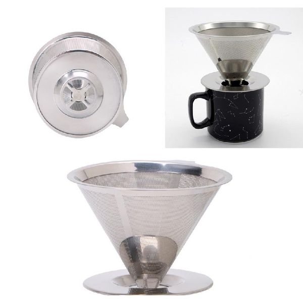 

из нержавеющей стали сетки кофефильм для кофе фильтр безбумажного наливки на конусовый капельница многоразовая нержавеющая сталь лучшие модн