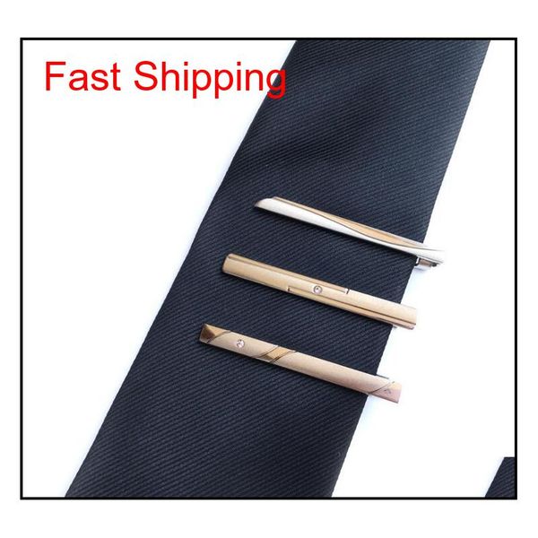 

2017 new tie clips men's metal necktie bar crystal formal dress shirt wedding ceremony silver t qylxbe bdefashion