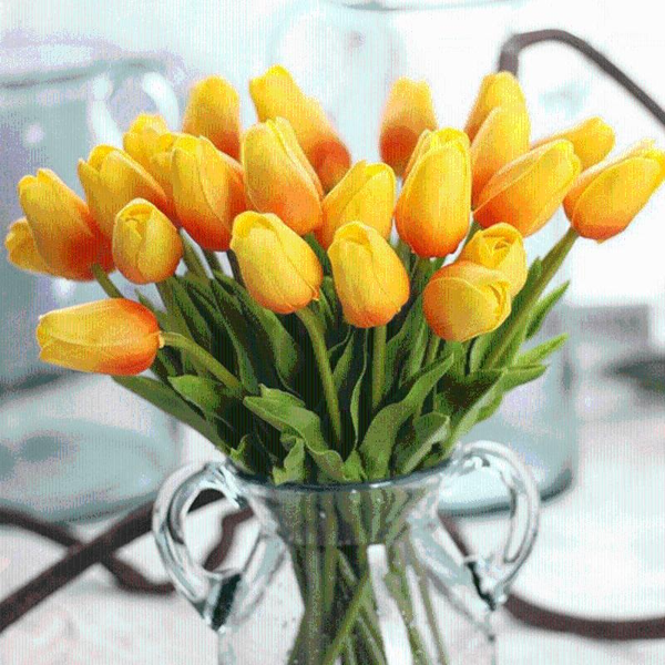 

10pcs tulip artificial flower real touch bouquet fake flower for wedding decoration home garden decor dried flowers thanksgiving1