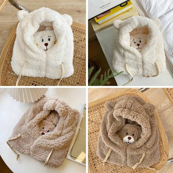 

women hat cap fleece furry fluffy warm winter bear ears animal hoodie, Blue;gray