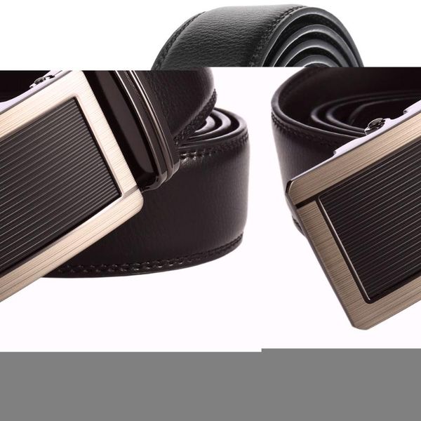 

men belt leather belt men automatic buckle male fashion jeans chain stretch solid luxury bland black fg3176-2, Black;brown