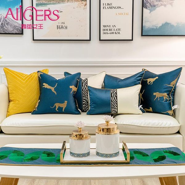 

cushion/decorative pillow avigers luxury leopard home decorative case modern minimalist cushion cover for sofa bedroom living room car blue