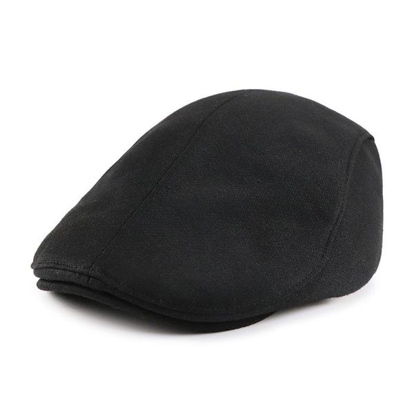 

berets autumn winter for men women cotton hat solid color visors, Blue;gray