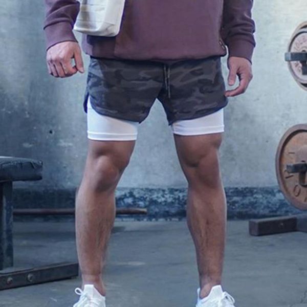 

running shorts men's quick drying sport gyms fitness bodybuilding workout built-in pockets short pants men1, Black;blue