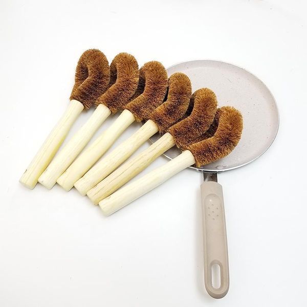

kitchen cleaning brush natural coir brush hemp fiber non stick skillet brush oil degreasing dish washing cup pot h jllwdw