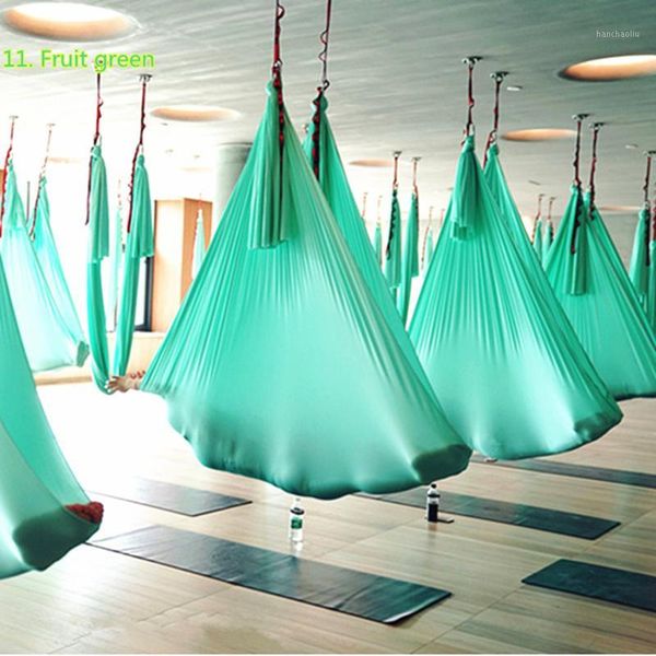 

resistance bands high strength aerial yoga hammock 4mx2.8m full set 20 colors air hammock-40 denier nylon w/ chain carabiners1