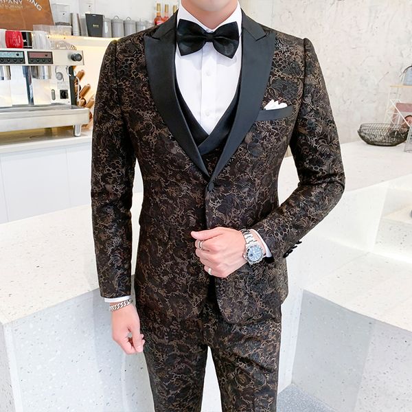 

2020 wedding british for fine jacquard suit business men gentleman 3 piece/2 piece men's suits cpcd, White;black