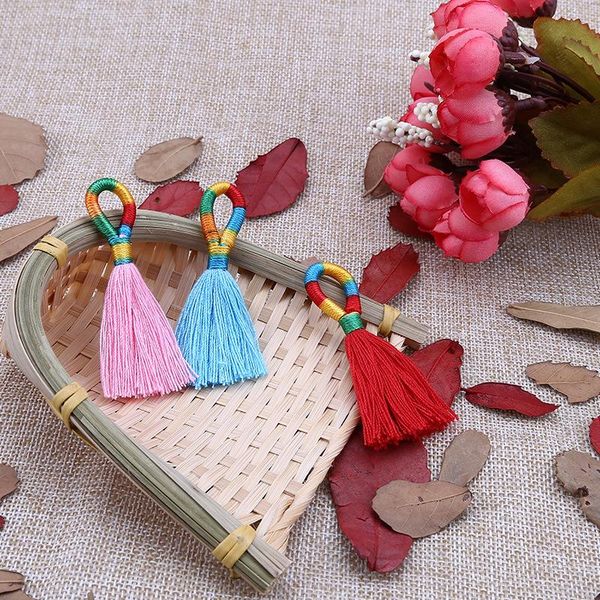 

10pcs mini colorful ring tassel fringe diy home textile curtain garment sewing accessories key hooks fringe trim craft tassels h wmtdsn