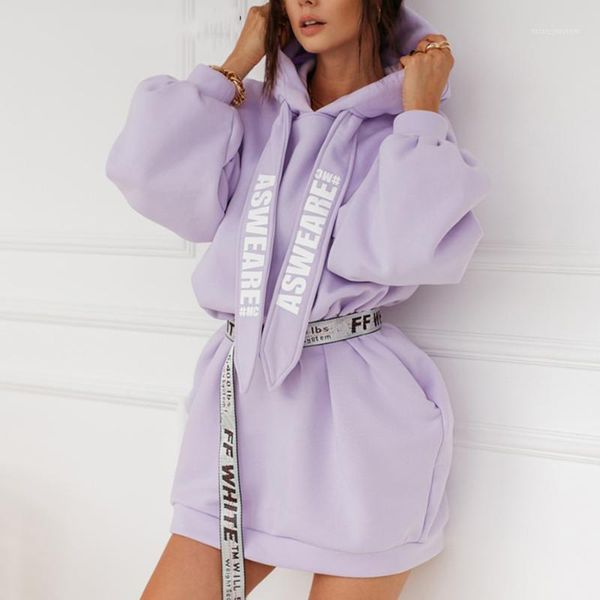 

casual dresses loose letter print plus velvet hip-hop dress vestidos fashion winter long-sleeved pullover sweater 2021 1, Black;gray