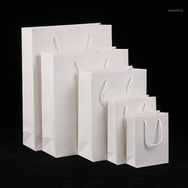 

gift wrap bags 500pcs paper bags, shopping kraft retail party white with handles1