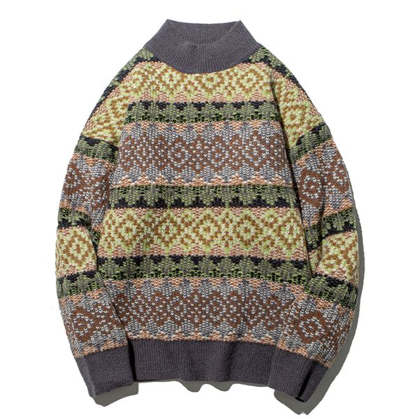 

2021 new hip hop stripe geometric knitted men color block harajuku jumper sweater oversize pullover cotton christmas 13x7, Black;white