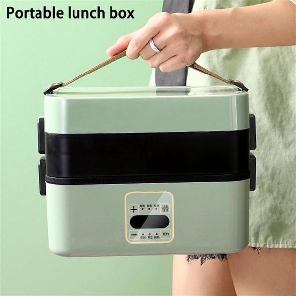 

220v office home heating lunch box thermostat warmer container double layer mini rice cooker eu uk plug