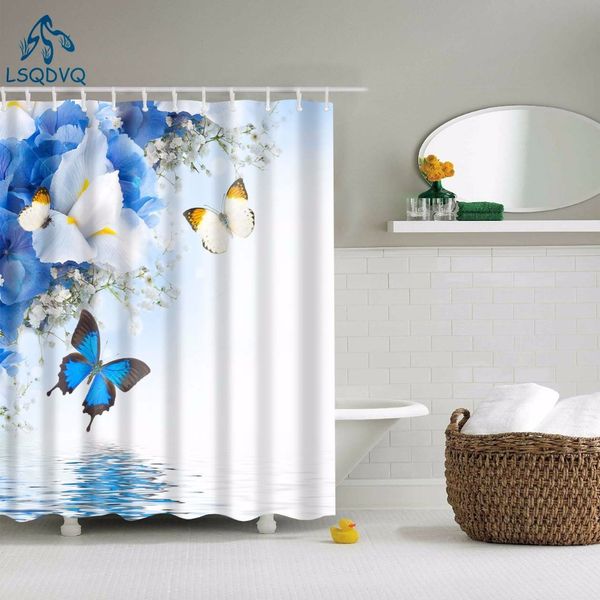 

butterfly decor shower curtain butterflies and butterflies shadows background print polyester fabric bathroom set with hooks