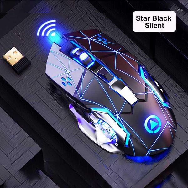 

mice 2.4g wireless gaming mouse 1600 dpi led rechargeable adjustable gamer silent mute game for pc lap
