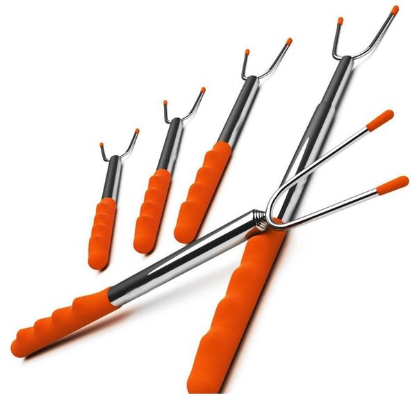

5pcs/set roasting sticks smores skewers telescoping rotating forks set camping outdoor fireplace accessories 5pcs/set bbycut