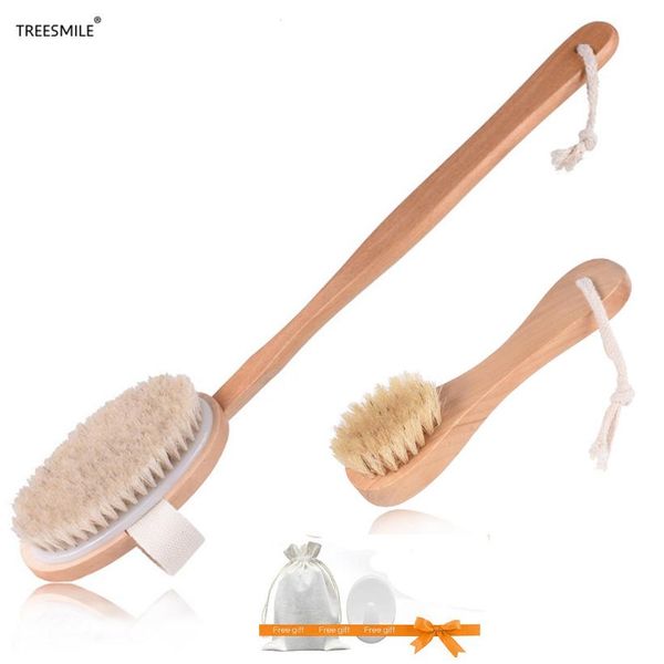 

treesmile natural bristle bath brush exfoliating lymphatic body massage dry brush wooden oval health beauty shower brush d40 bbycgg