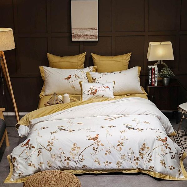 

bedding sets svetanya floral birds nordic egyptian cotton oriental  king size embroidery duvet cover set sheets bedlinen
