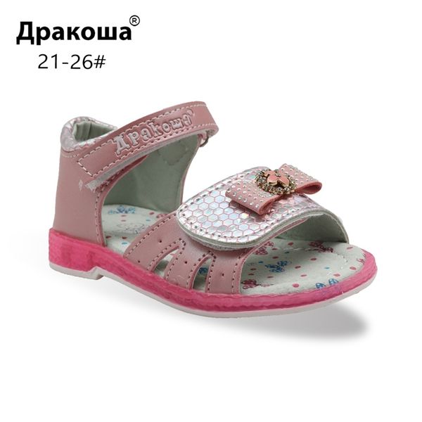 

apakowa kids summer shoes girls sandals with arch support princess rhinestone design kids sandal girls orthopedic shoes new y200619, Black;red