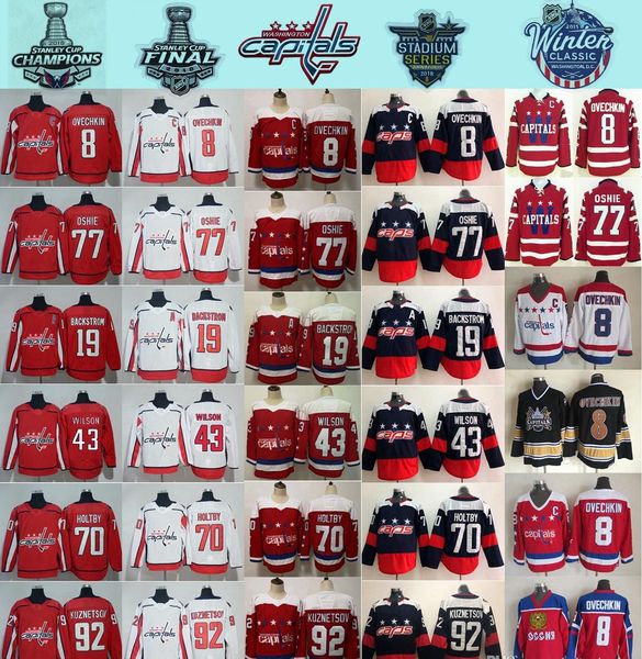 

2018 stadium series washington capitals 8 alex ovechkin 77 tj oshie evgeny kuznetsov backstrom holtby wilson winter classic hockey jerseys, Black;red