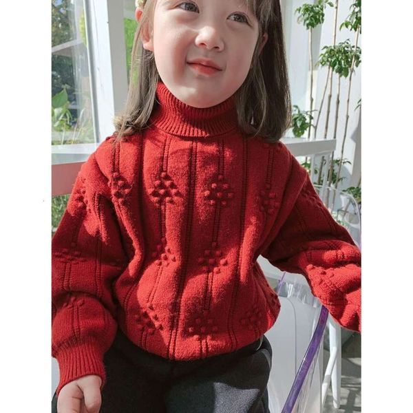 

new clothing girls' winter sweater 2020 foreign sle children's high collar base shirt, Blue