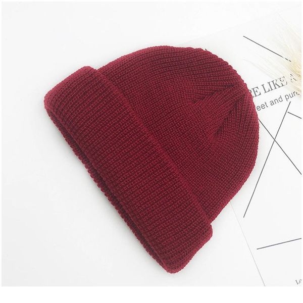 

beanie hat warm short beanie solid color casual ribbed knitted cuffed winter hat skullcap baggy for me qylvmb