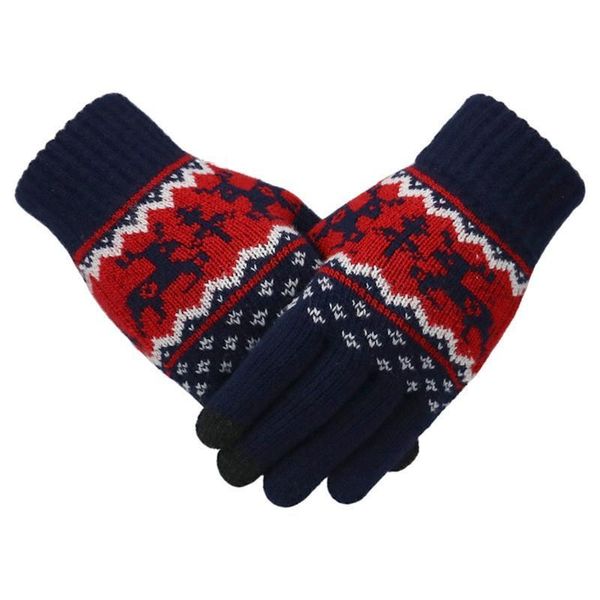 

women winter touch screen warm gloves thicken women stretch knit mittens imitation wool full finger guantes female crochet