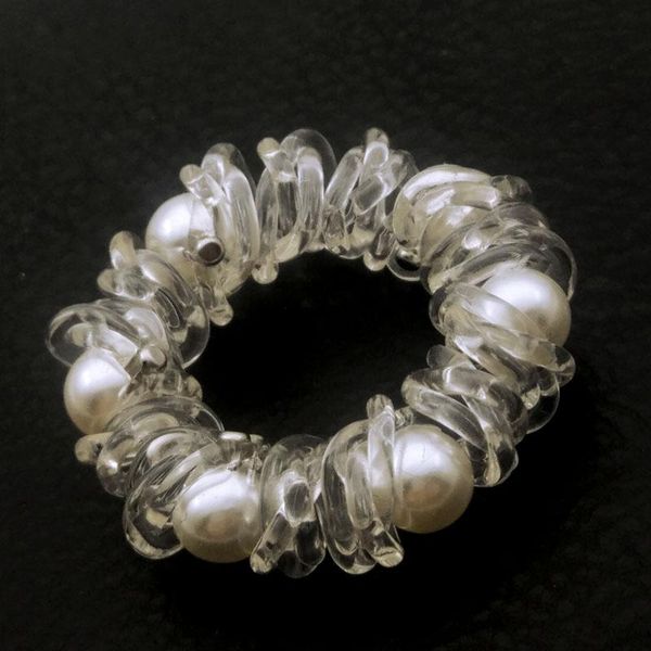 

бусина жемчужина плетеный прозрачный телефон эластичные полосы волос проволока линейка резинка девушка держатель галстук щечна wmtgmk, Silver