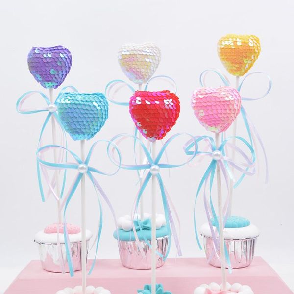 

other festive & party supplies 10pcs sparkling bow heart shape cake decor ice-cream cupcake ers picks birthday wedding valentine's