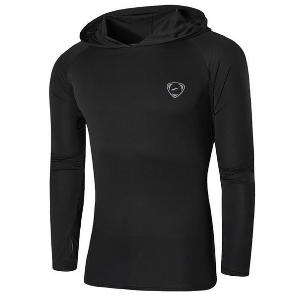 

jeansian men's upf 50+ uv sun protection outdoor long sleeve tee shirt tshirt t-shirt beach summer la271 black2, Black