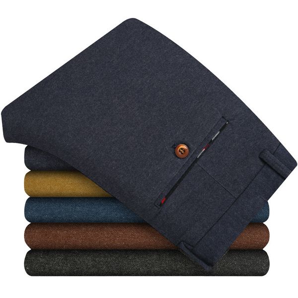 

trendy brand fashion men's business casual straight korean style stretch slim long pants youth british classic trousers 40, Black