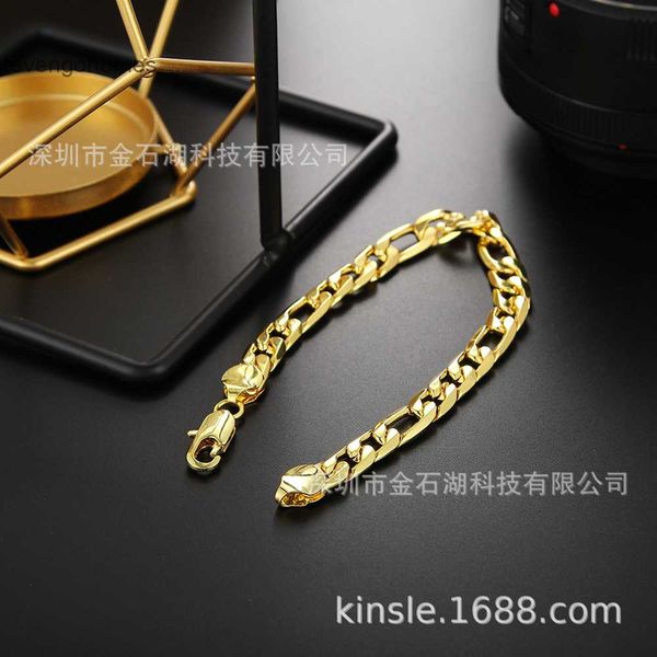 

fashion 18k k gold jewelry 8mm plated one three comparison chain for men, Silver