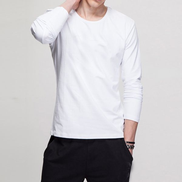 

new mens t shirts cool spring autumn mens cotton fashion male t shirts long sleeve tshirts new, White;black