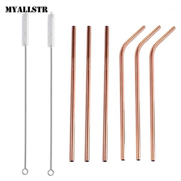 

drinking straws 8pcs reusable creative stainless steel for beverage coffee1